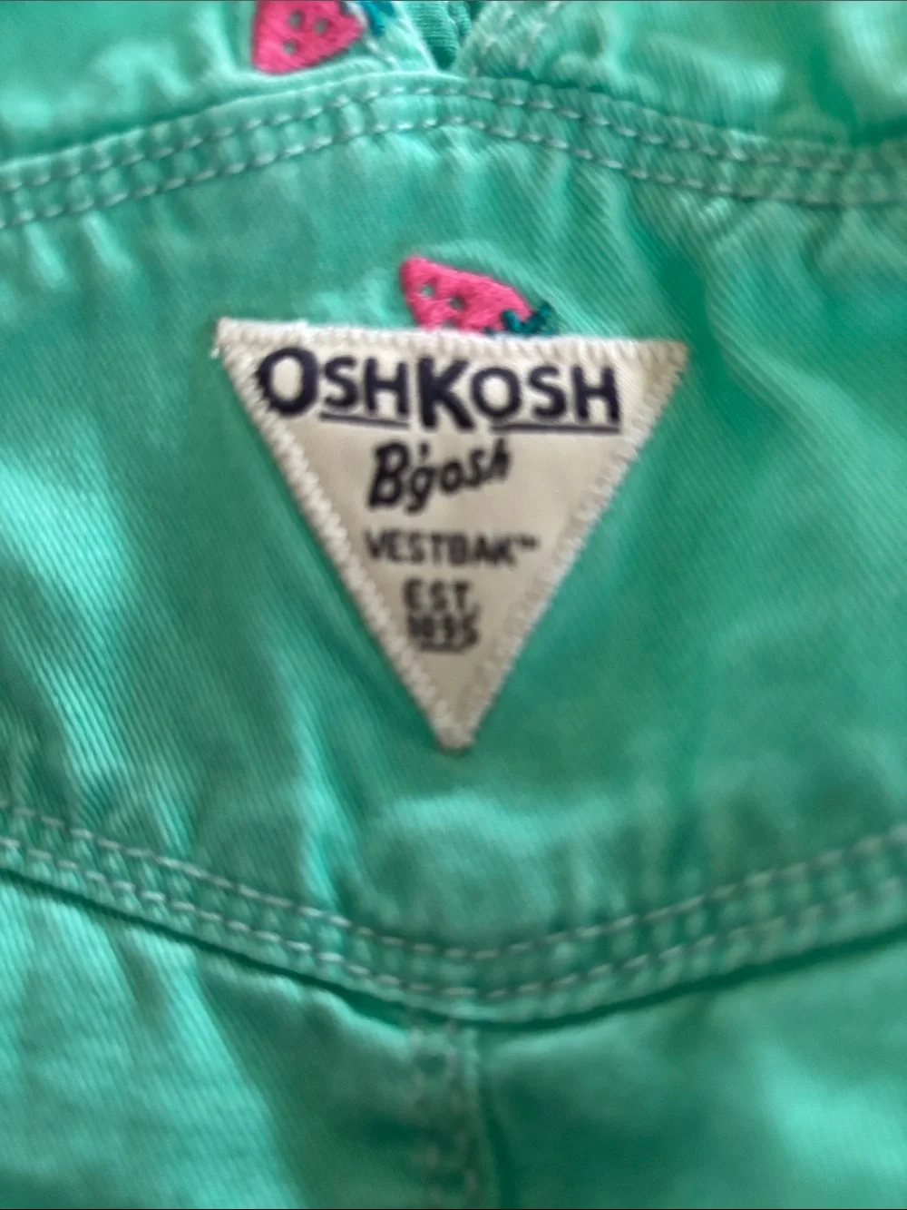 OshKosh Vestbak Strawberry Shortalls Outfit 6MO Matching Themed Pink Bodysuit